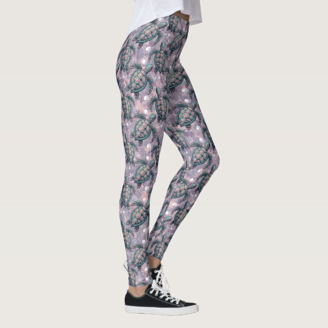 Leggings Patrón oceánico de tortugas marinas (Derecha)