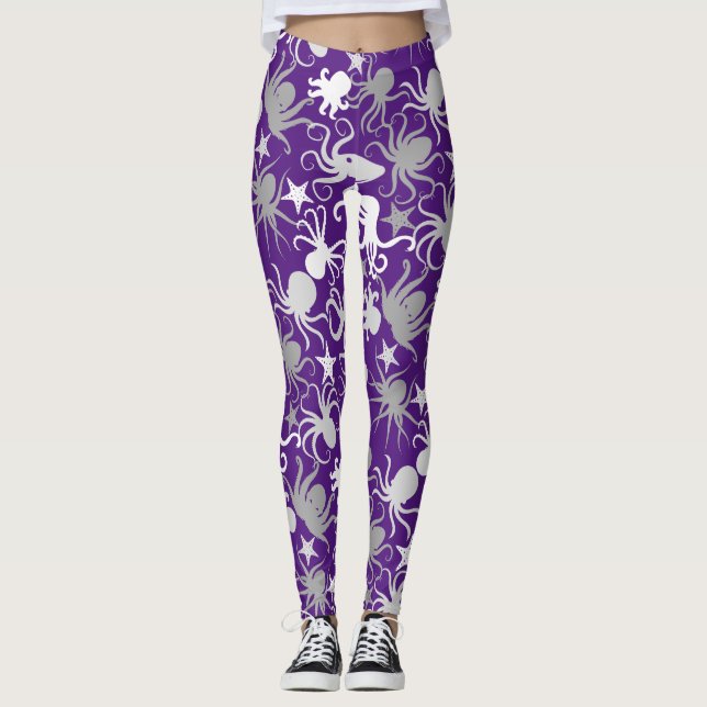 Leggings Patrón Octopus.b Purple BG (Anverso)