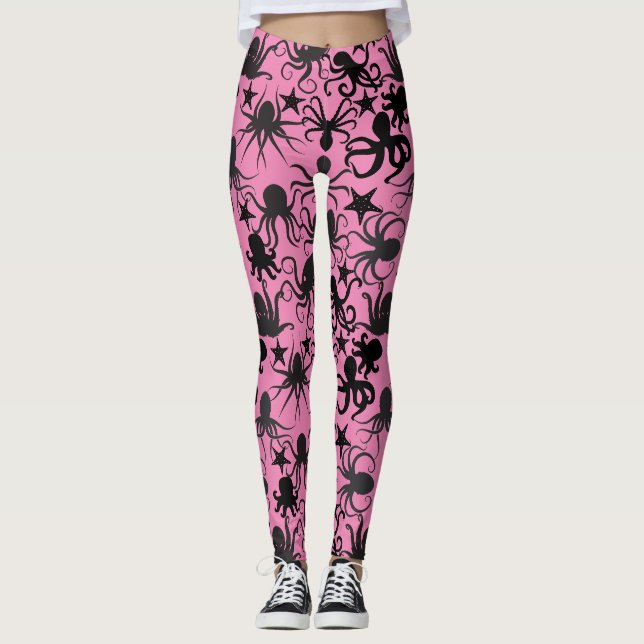 Leggings Patrón Octopus.w BG rosa (Anverso)
