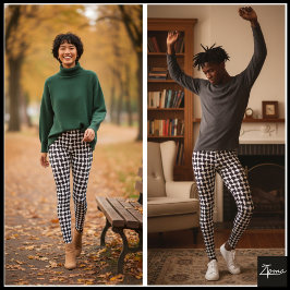 Leggings Patrón ocular geométrico blanco y negro