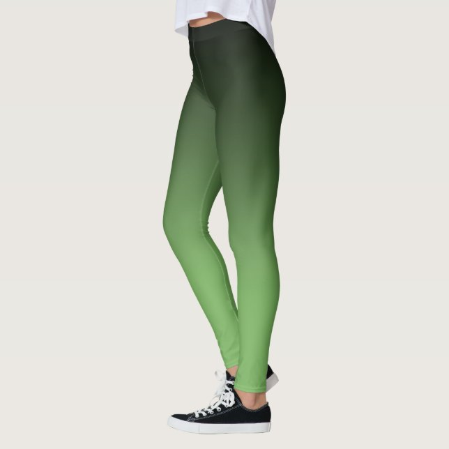 Leggings Patrón Ombre Negro y Verde Brote (Izquierda)