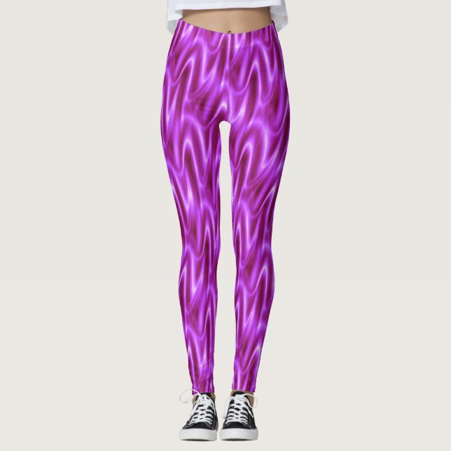 Leggings Patrón ondulado violeta brillante (Anverso)