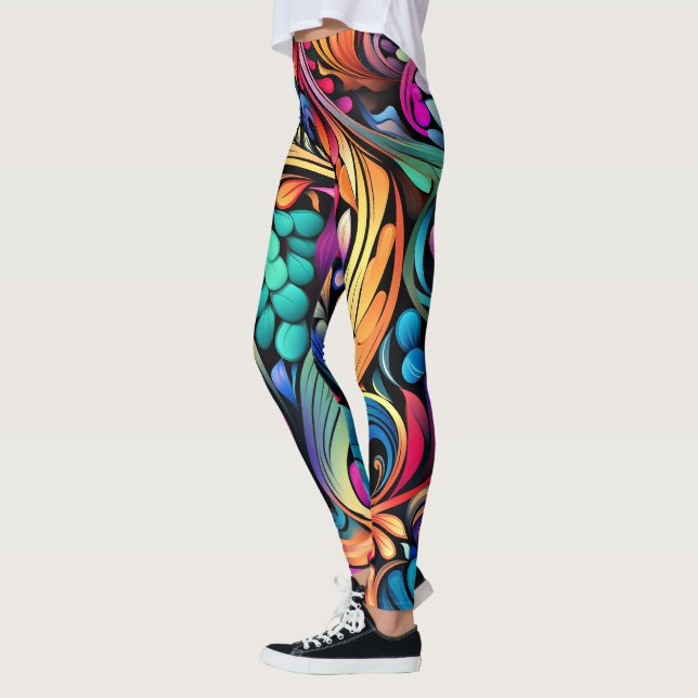 Leggings Patrón ornamental de Paisley (Izquierda)