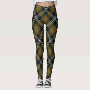 Leggings Patrón oro azul argílico tartán