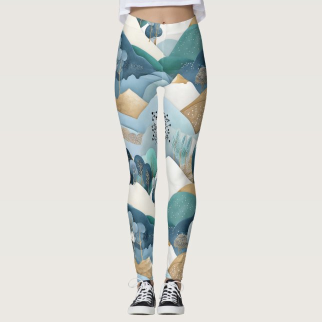 Leggings Patrón paisajístico Pastel (Anverso)
