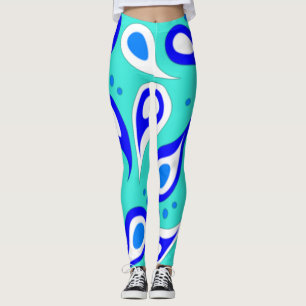 Leggings Patrón paisley azul claro