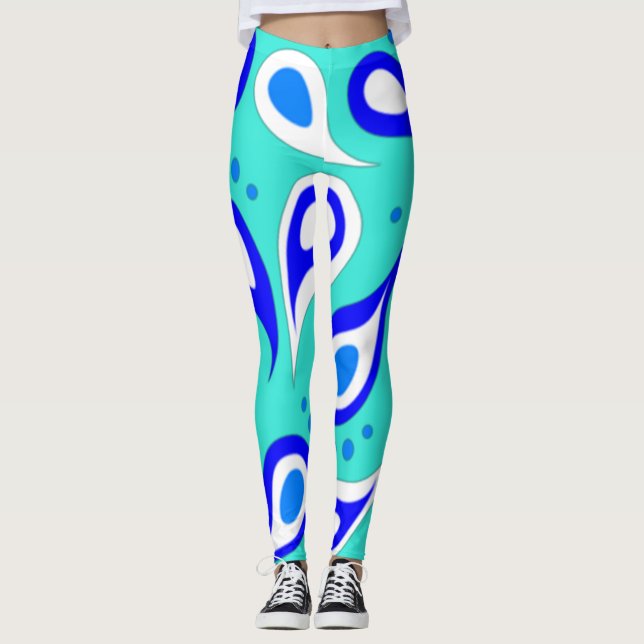 Leggings Patrón paisley azul claro (Anverso)