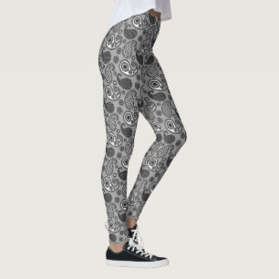 Leggings Patrón paisley, tonos grises, negros y blancos