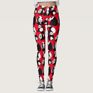 Leggings Patrón Panda Red BG