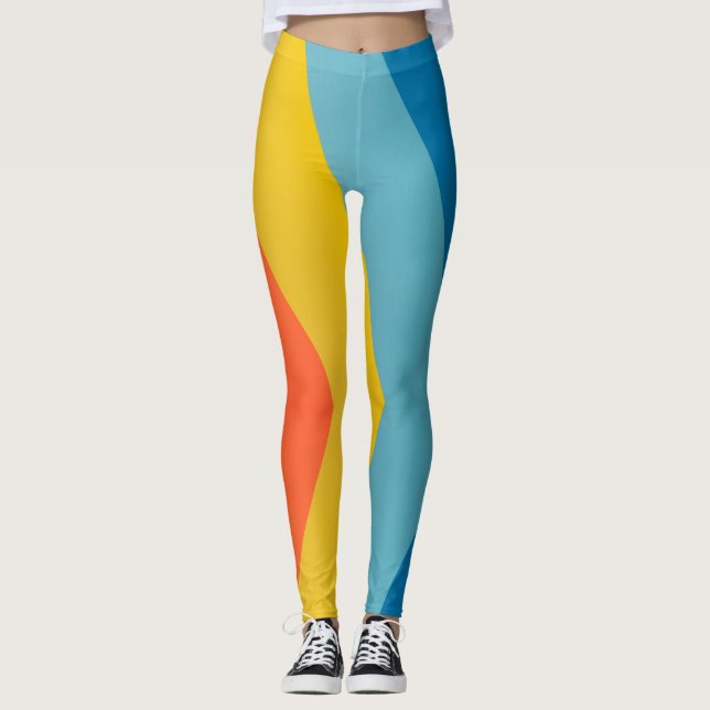 Leggings patrón paralelo de seis colores (Anverso)
