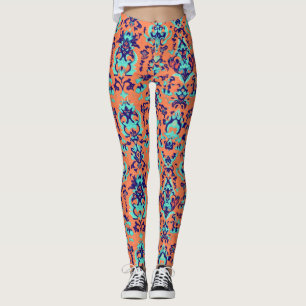 Leggings Patrón persa naranja