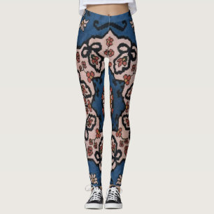 Leggings Patrón persa turco azul oriental