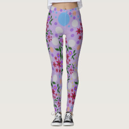 Leggings Patrón personalizado de flores y vides de Kidcore 