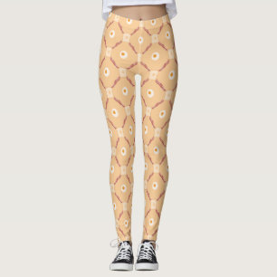 Leggings Patrón Personalizado de tostadas con huevos de toc