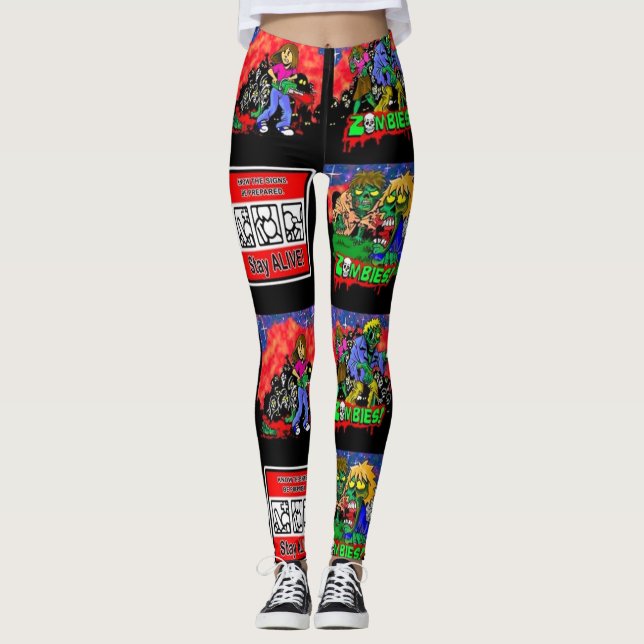 Leggings Patrón Personalizado zombie (Anverso)