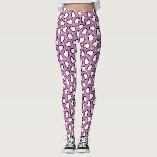 Leggings Patrón pingüino púrpura