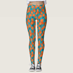 Leggings Patrón plano sin fisuras con melocotones en ramas
