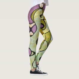 Leggings Patrón psicodélico de meditación con púrpura moda