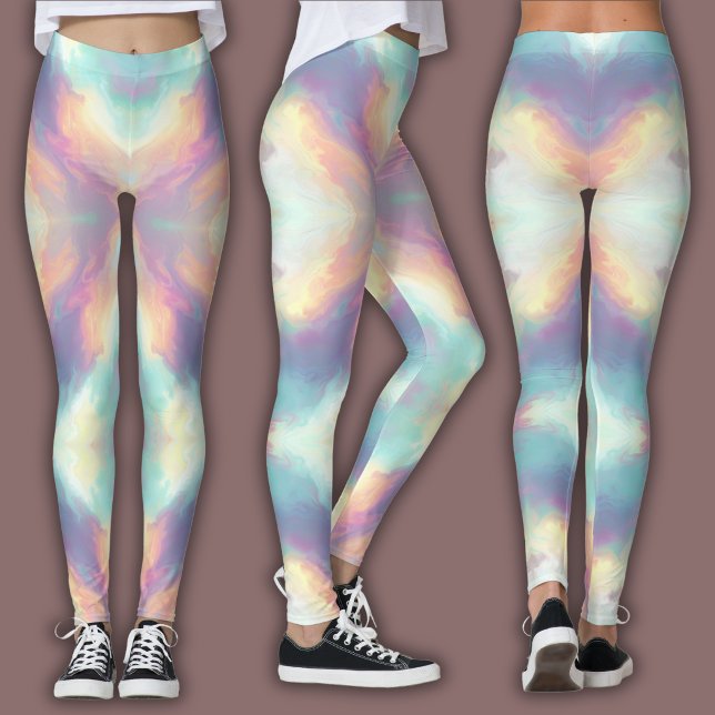 Leggings Patrón Psicodélico de Pastel | Nebulosa Iridescent (Subido por el creador)