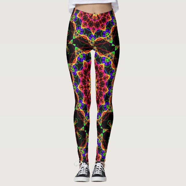 Leggings Patrón psicodélico popular (Anverso)