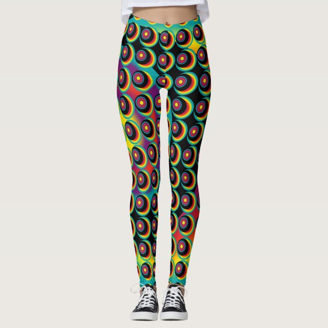 Leggings Patrón psicodélico retro (Anverso)