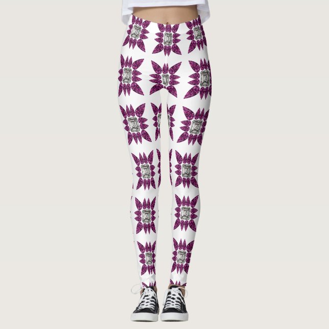 Leggings Patrón púrpura (Anverso)
