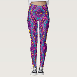 Leggings Patrón púrpura azteca