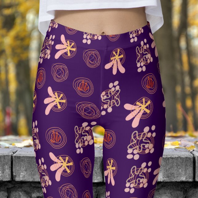 Leggings Patrón púrpura de moda (Dark Purple Pattern Leggings)