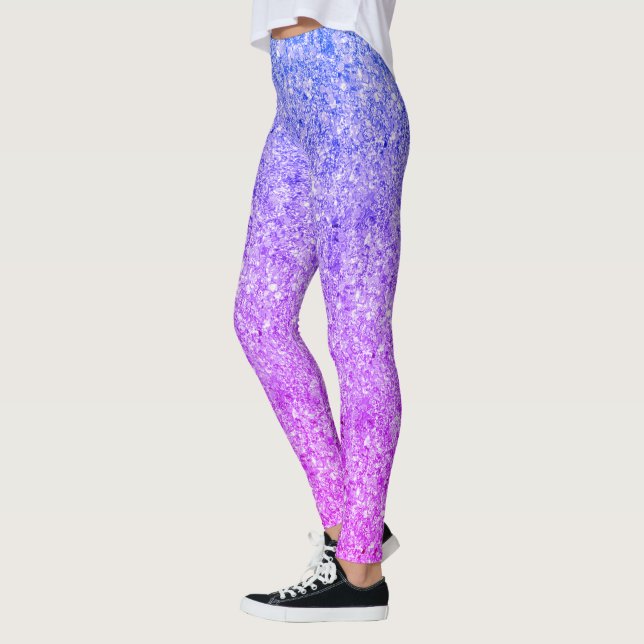 Leggings Patrón Purpurina Azul Y Rosa (Izquierda)