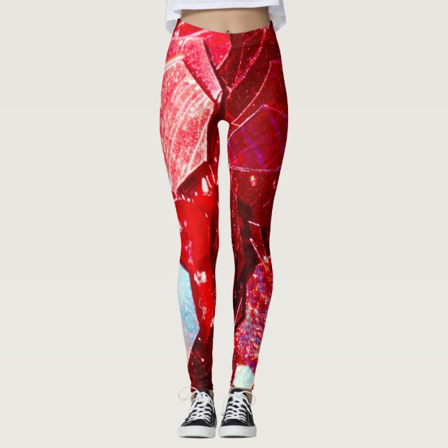Leggings Patrón purpurina brillante de mosaico abstracto ro (Anverso)