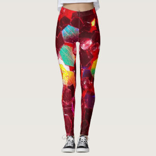 Leggings Patrón purpurina brillante de mosaico abstracto ro