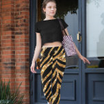 Leggings Patrón Purpurinoso de Cebra Dorada<br><div class="desc">dorado patrón de cebra dorado y negro tema purpurinoso diseño atractivo y único</div>