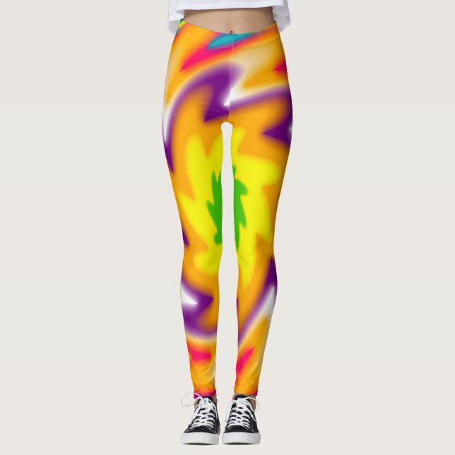 Leggings Patrón radial colorido (Anverso)