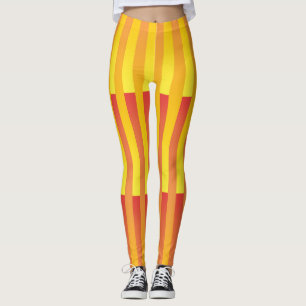 Leggings Patrón rayado amarillo naranja
