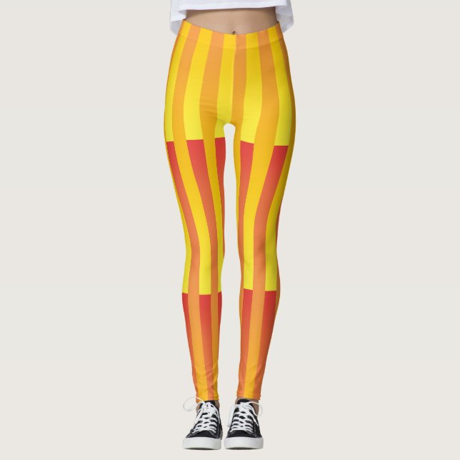 Leggings Patrón rayado amarillo naranja (Anverso)
