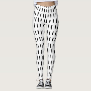 Leggings Patrón rayado en blanco y negro: dibujado a mano