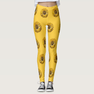 Leggings Patrón Realista Mínimo de Girasol