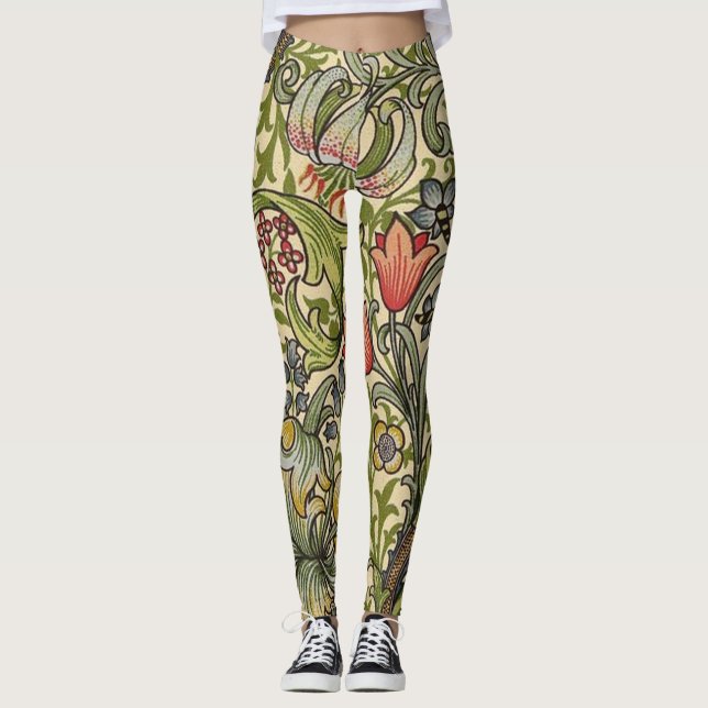Leggings Patrón restaurado de William Morris Golden Lily (Anverso)