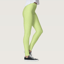 Leggings Patrón resumen de puntos de polka verde limón