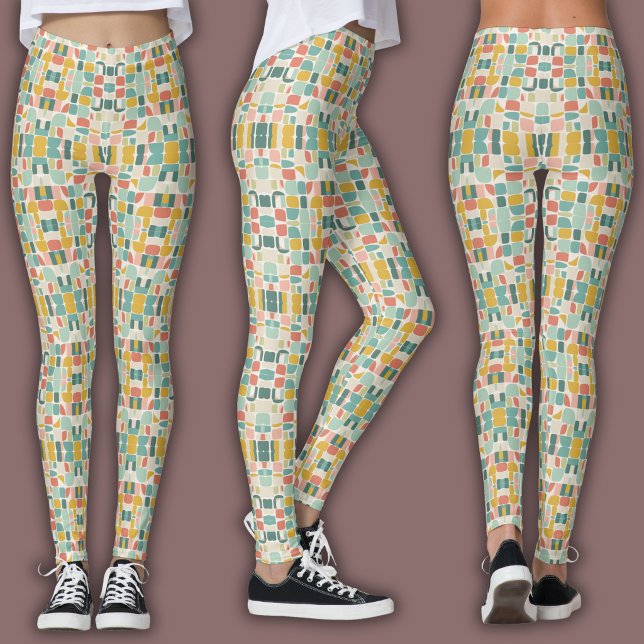 Leggings Patrón Retro de Pastel | Cápsulas Geométricas (Subido por el creador)