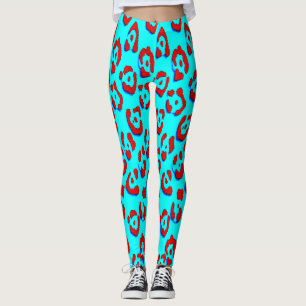 Leggings patrón retro de piel de leopardo