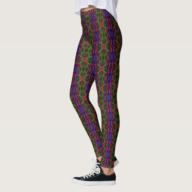 Leggings Patrón retro digital multicolor (Izquierda)