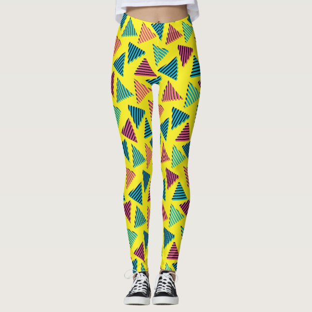 Leggings Patrón retro neón de los años 80/90 (Anverso)