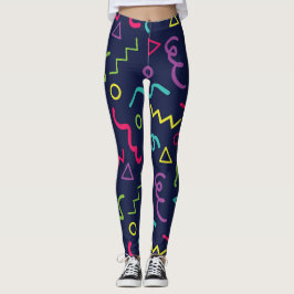Leggings patrón retro neón de los ochenta Memphis