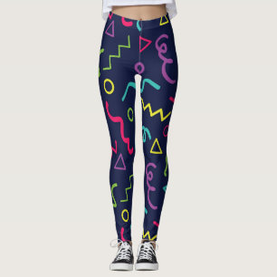 Leggings patrón retro neón de los ochenta Memphis