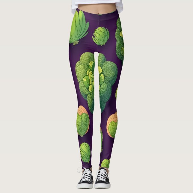 Leggings Patrón retro personalizado de Bruselas (Anverso)