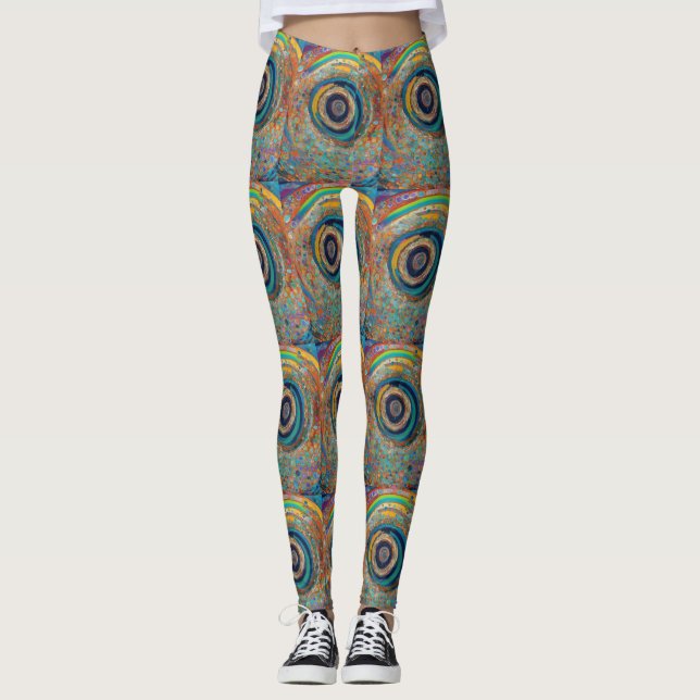 Leggings Patrón retro psicodélico (Anverso)