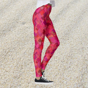 Leggings Patrón retro rosado moderno