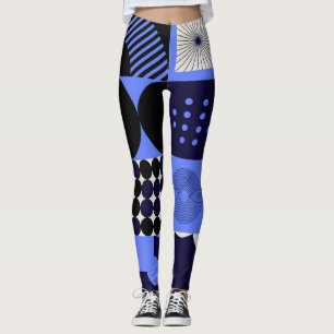 Leggings Patrón retrofuturista audaz de Bauhaus geométrico
