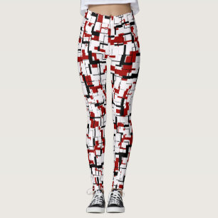 Leggings Patrón rojo blanco negro de camo digital